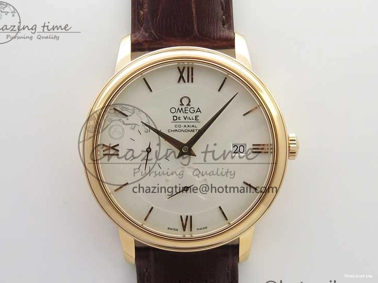0125 De Ville Prestige Real PR RG ZF 1:1 Best Edition White Dial on Brown Leather Strap MIYOTA HighPerformance 7939